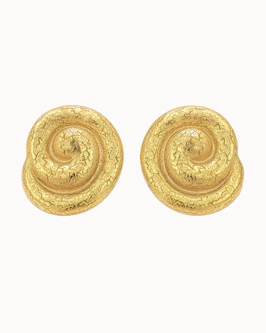 Swirl Earrings - Forgyldt