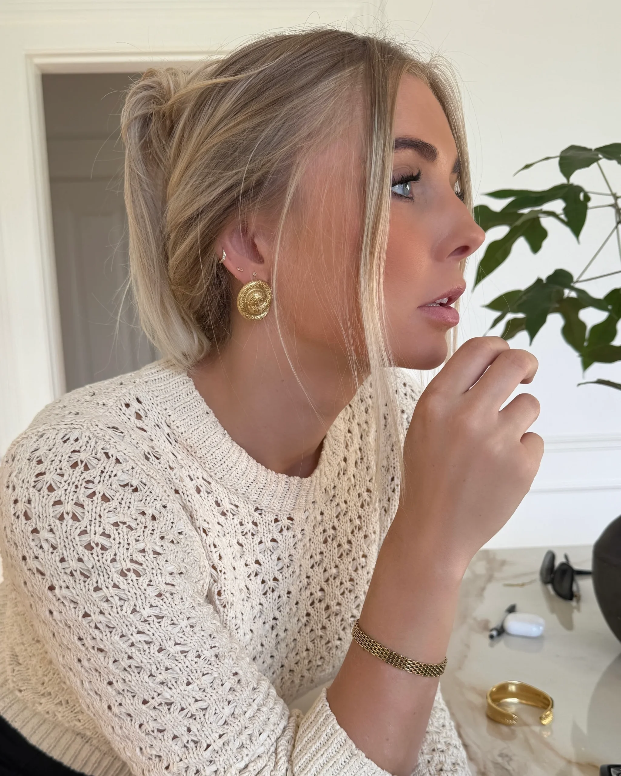 Swirl Earrings - Forgyldt - Image 5